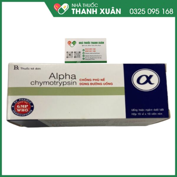 Alpha Chymotrypsin - Điều trị phù nề sau chấn thương, phẫu thuật, bỏng